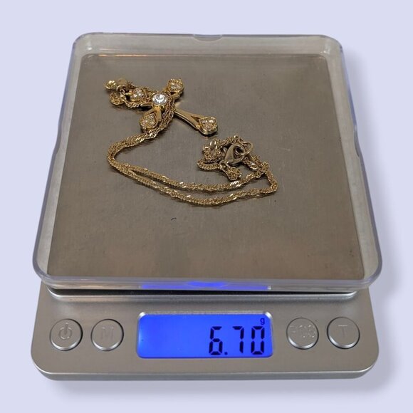 V. Rope Chain Cross Pendant Necklace - Picture 6 of 6